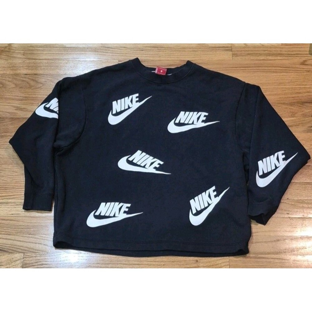 Lot of 2 Nike Sportswear Futura Toss Logo AOP Sweatshirts Women's Size Large - Picture 2 of 12